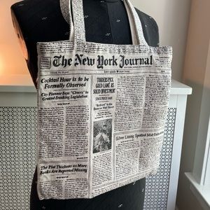 Kate Spade ♠️ Newsprint Waxed Canvas Tote